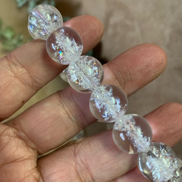 Crackle Quartz Bracelet approximately 13mm - Picture 3 of 5